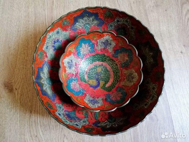 Ваза инкрустированная индийская 70-х годов