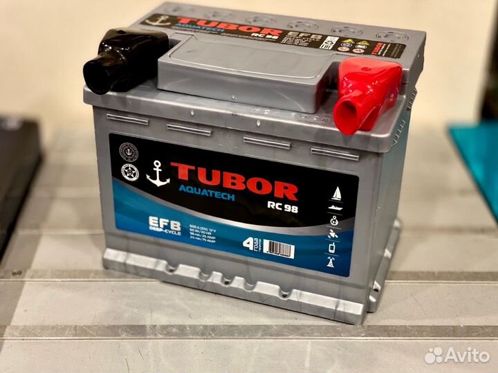 Аккумулятор лодочный Tubor aquatech EFB 60 Ач