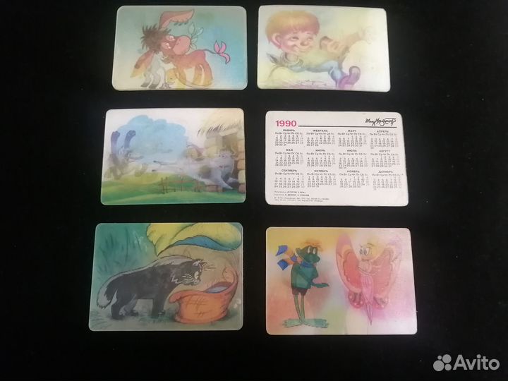 Календарики советские СССР 6 шт