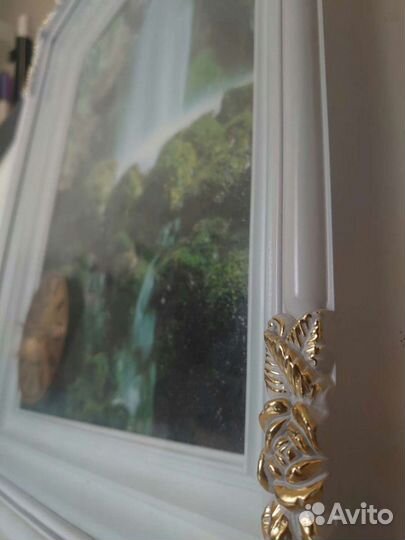 Массивная Рама 620х520мм внутри пейзаж с часами