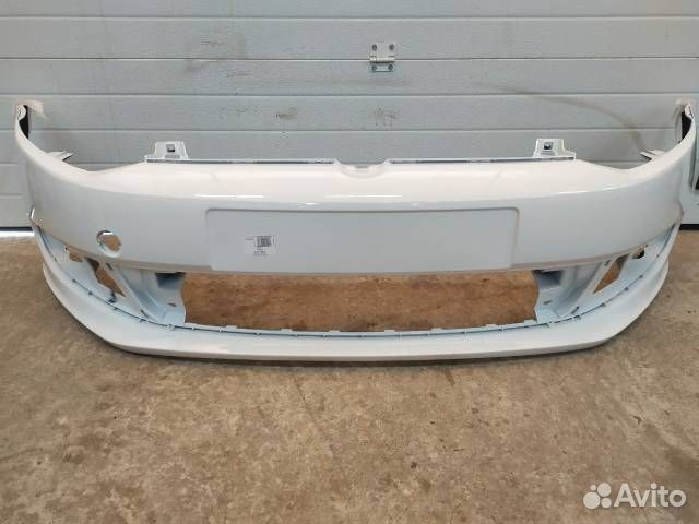 Передний бампер Поло 5 дорест. (белый)
