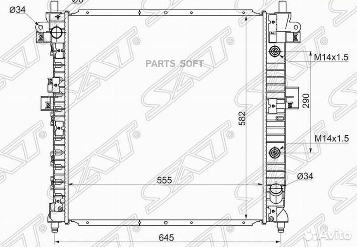 Радиатор SsangYong Actyon 05-10 / Actyon Sports 06