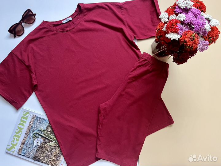 Летний женский костюм с шортами 46 48