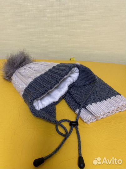 Зимняя шапка и снуд на ребенка 1-2 лет