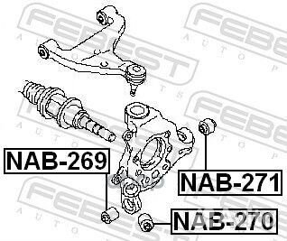 Сайлентблок задн цапфы nissan elgrand E51 2002