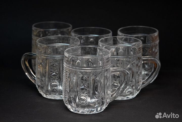 Набор хрустальных мини бокалов 6 штук,СССР