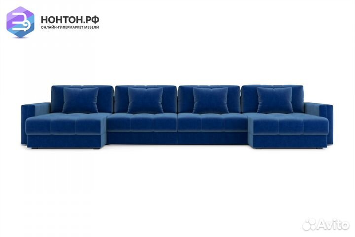 Диван п-образный тик-так Монарх М2О2 темно-синий
