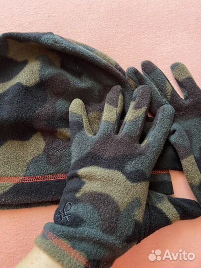 Шапка и перчатки benetton универсальный набор