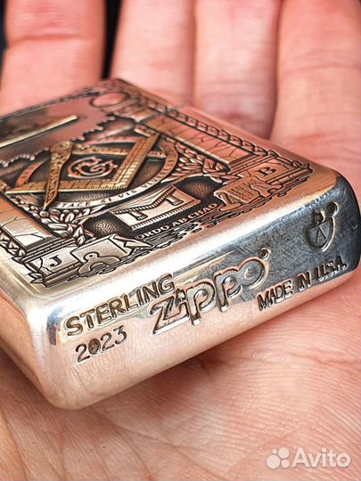 Зажигалка Zippo Armor steerling silver Masonic