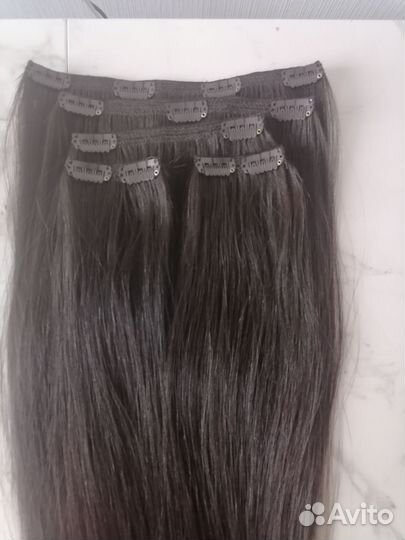 Волосы на заколках натуральные