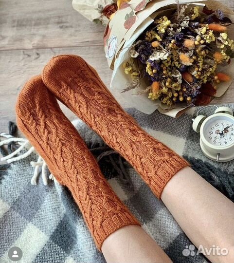 Вязаные мериносовые носки ручной работы