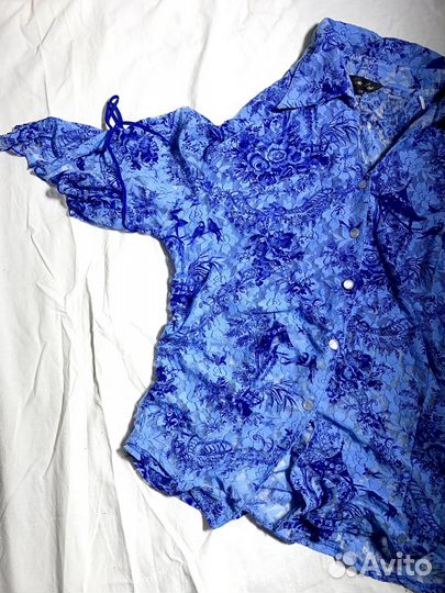 Винтажная кружевная блузка оверсайз