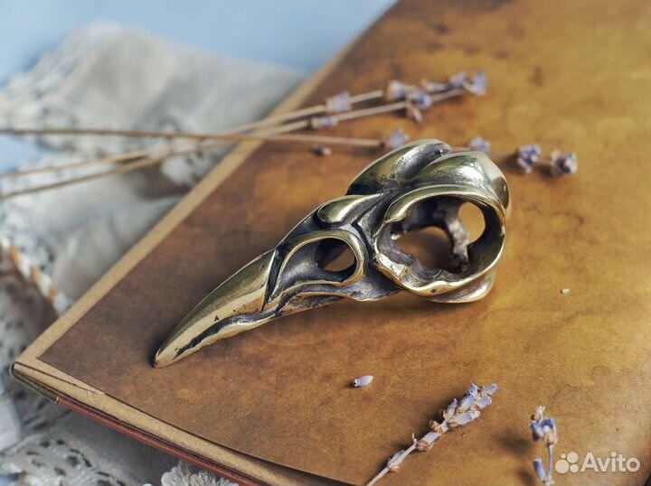 Бронза череп ворона