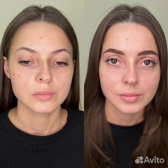 Пудровые Брови Губы перманентный макияж татуаж