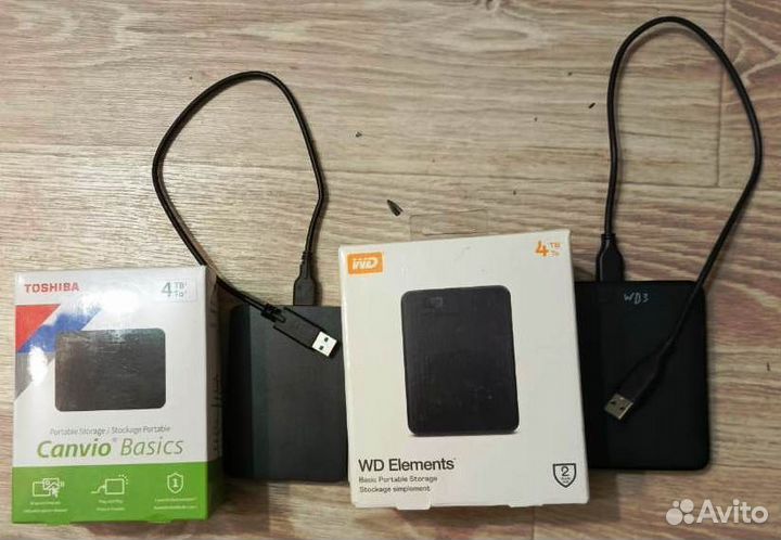 Внешние жесткие диски 4, 5 тб, есть для PS4