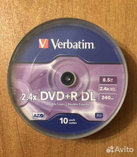 Болванки Verbatim DVD R DL 8,5 GB 10 шт