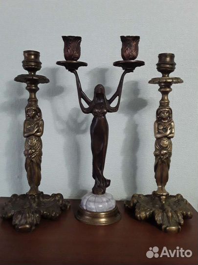 Подсвечники из бронзы. латуни