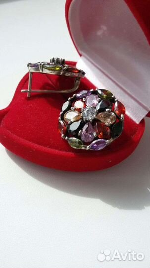 Серьги и кольцо. Серебро