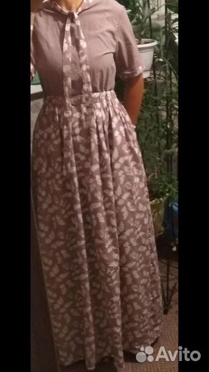 Платье макси в пол, хлопок