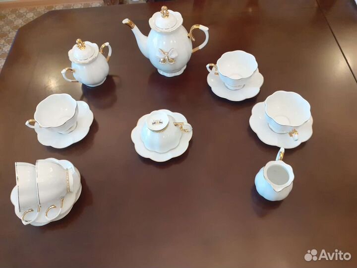 Чайный сервиз со стразами на 6 персон 15 предметов