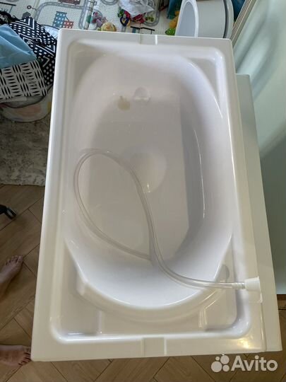 Пеленальный столик с ванночкой lafino happy baby