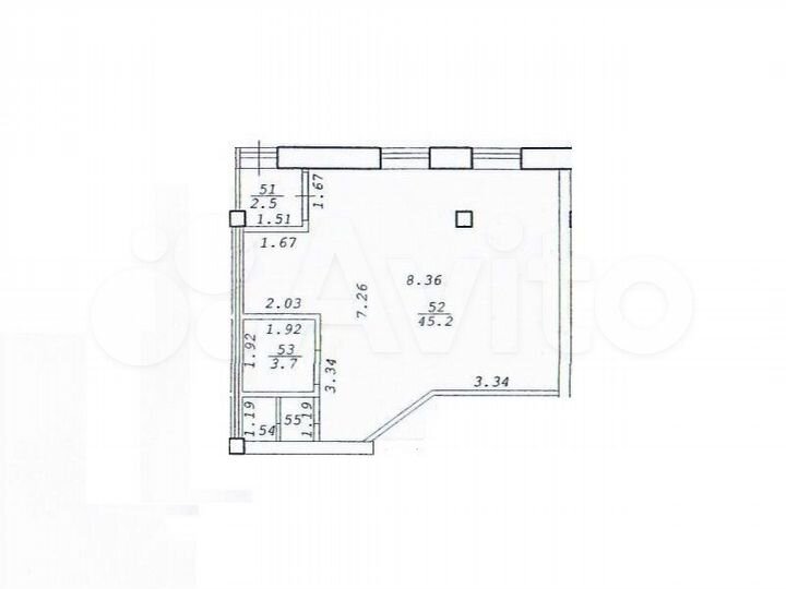 Свободного назначения, 53.5 м²