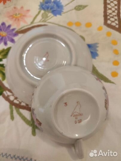 Чашка с блюдцем фарфор СССР