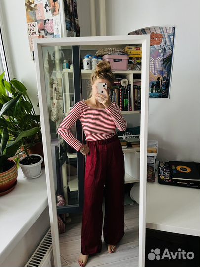 Брюки h&m в пижамном стиле