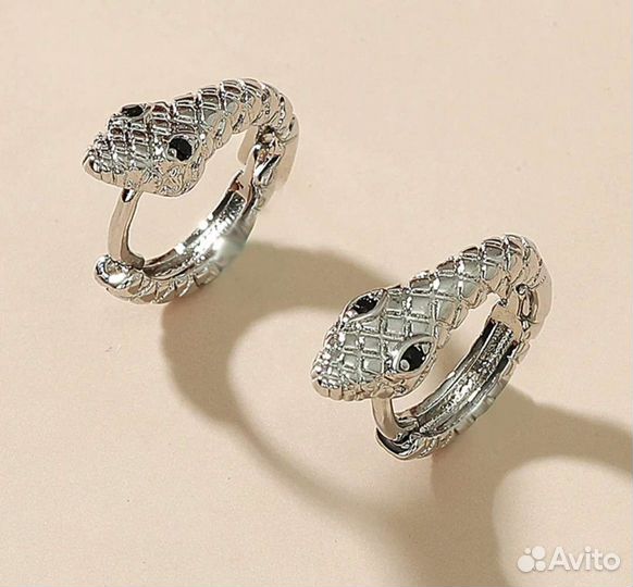 Серьги женские змейки