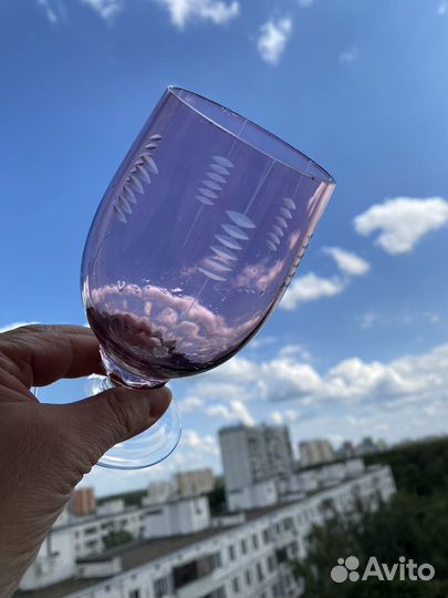 Фужеры рюмки марганцевое стекло СССР