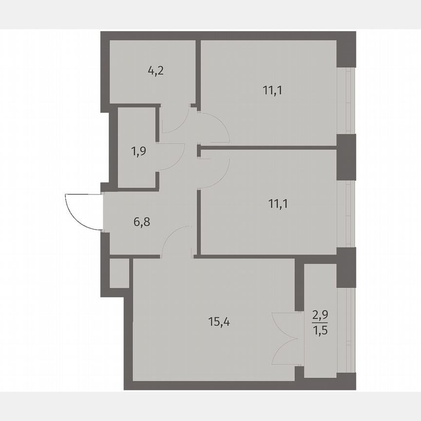 2-к. квартира, 52,1 м², 5/11 эт.