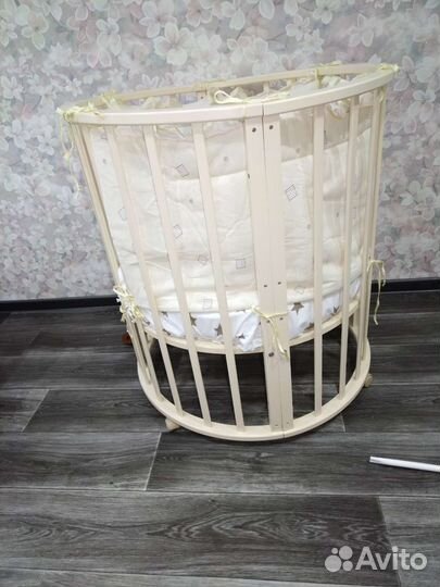 Детская кроватка трансформер круглая