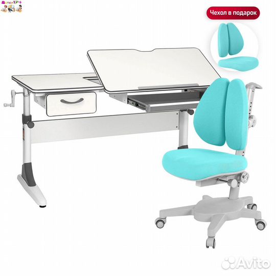 Study-120 парта + кресло + органайзер + ящик (белы
