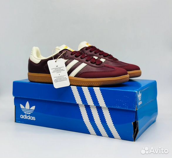 Adidas Samba OG Maroon Gold Metallic (W)