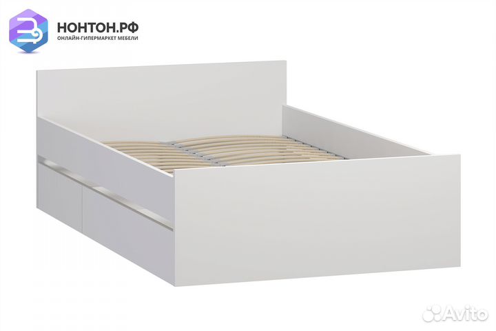 Кровать односпальная Орион белая с ящиками