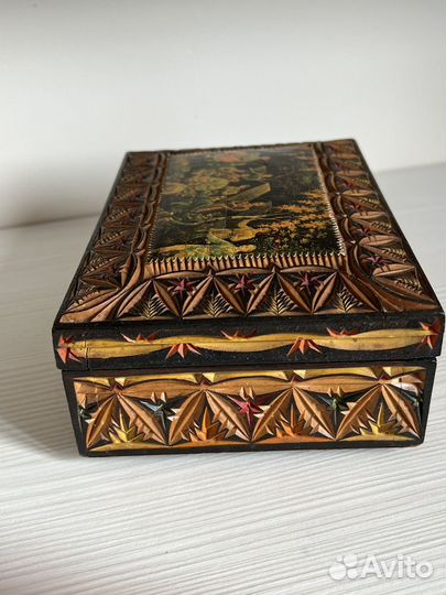 Старинная шкатулка палех