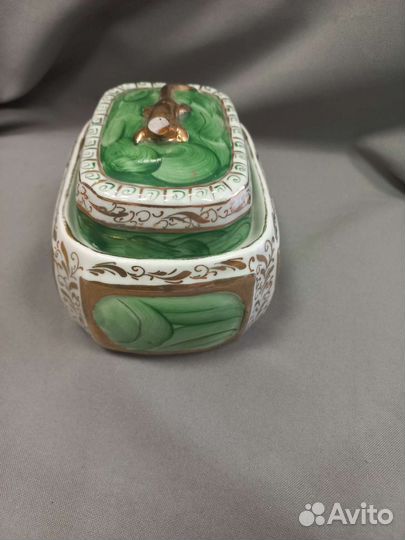 Шкатулка Фарфор Малахитовая Шкатулка СССР Сысерть