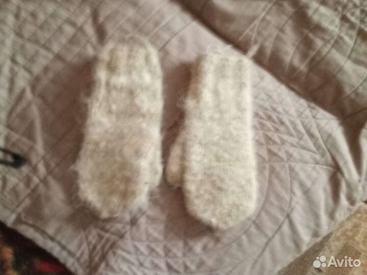 Варежки детские из собачьей шерсти