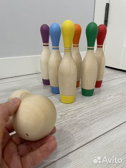 Детский боулинг деревянный
