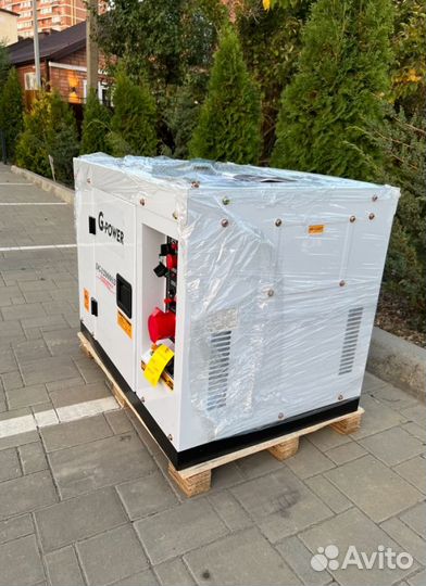 Дизельный генератор 12 кВт G-power трехфазный с по