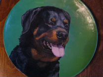 Портрет собаки (На заказ) на керамической тарелке
