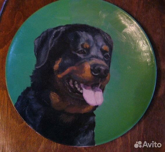 Портрет собаки (На заказ) на керамической тарелке