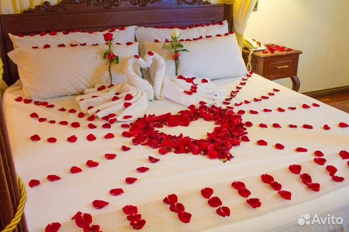 Лепестки роз красные