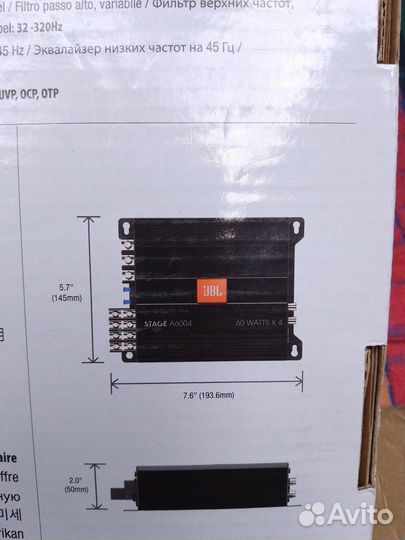 Усилитель авто JBL stage A6004 4x (почти нов.)