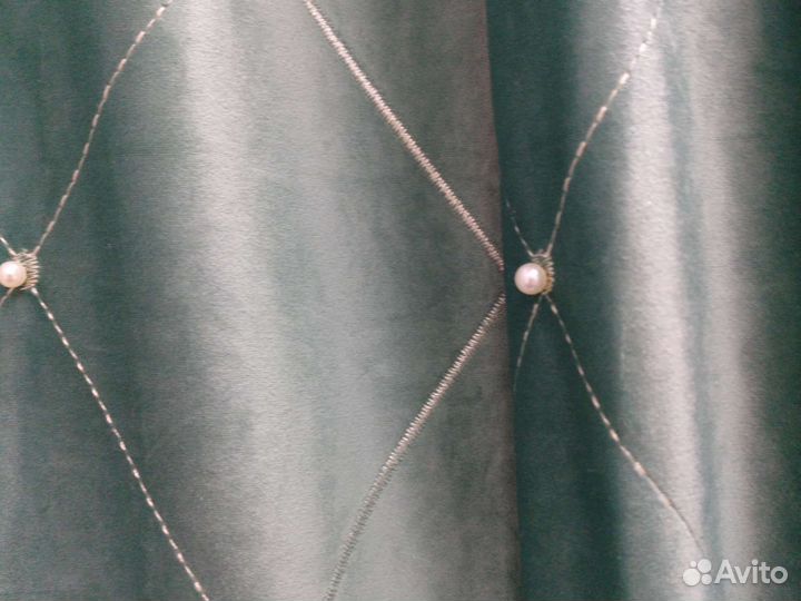 Тюль и шторы бархат с жемчугами