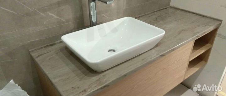 Столешница для ванной из искусственного камня