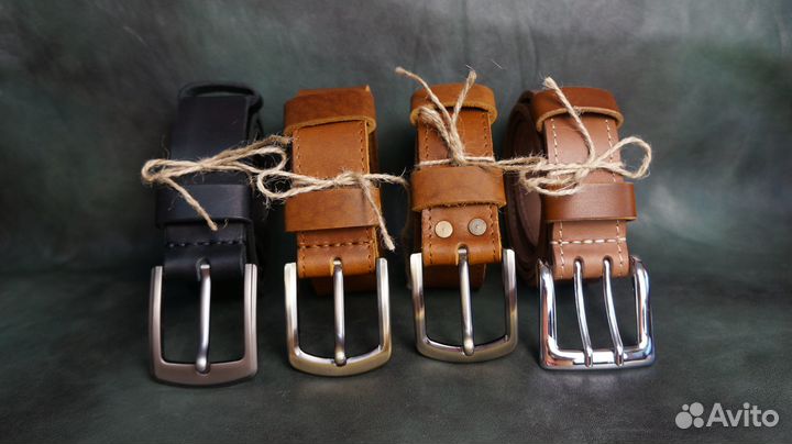 Ремень мужской из натуральной кожи ручной работы