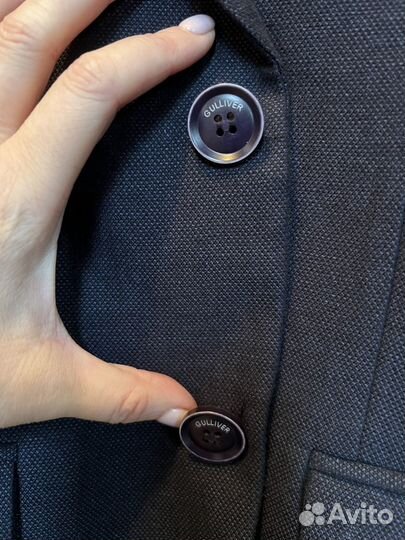 Пиджак школьный для мальчика 146 синий, Gulliver