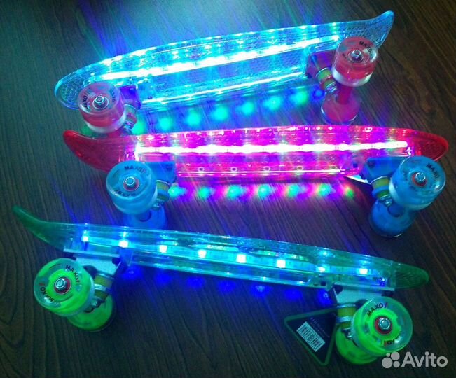 Скейтборд светящийся пениборд