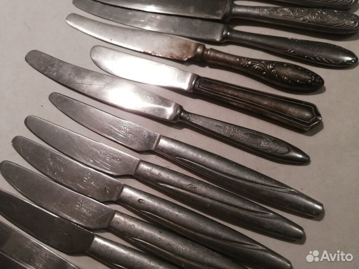Ножи столовые Мельхиор, нержавейка СССР. Много